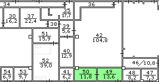 Premise the area of 25.4 sq. m.