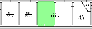 Premise the area of 55.5 sq. m.