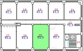 Premise the area of 53.9 sq. m.