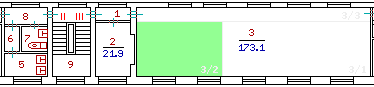 Premise the area of 43.7 sq. m.