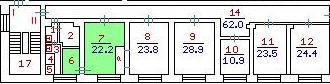 Premise the area of 28 sq. m.