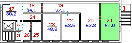 Premise the area of 67 sq. m.