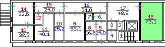Premise the area of 73.1 sq. m.