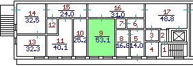 Premise the area of 53.1 sq. m.